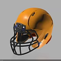 Orange Professional American Football Helmet With Black Facemask And Ventilation Holes