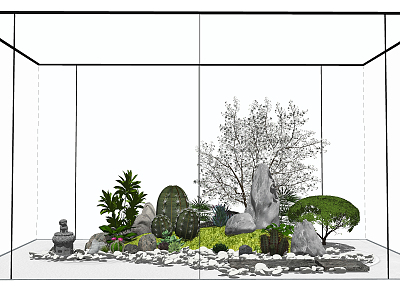 New Chinese style landscape sketch landscape sketch courtyard landscape model