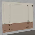 Elegant Decorative Gypsum Cornice Design On Light And Brown Wall Panels 3d model