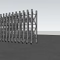 Modern Retractable Metal Security Gate With Diamond Pattern Structure Design 3d model