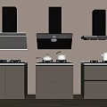Modern Kitchen Appliances With Range Hoods Stovetops And White Cabinets