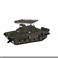 Military Armored Tank With Camouflage Paint Top Mounted Grille And Tracks
