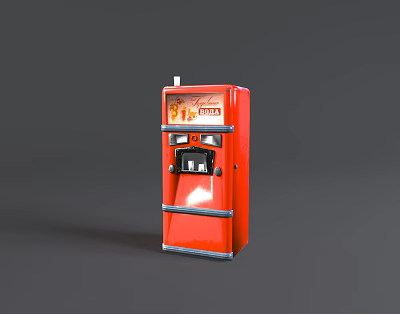 Red Commercial Vending Machine With Vintage Design For Automatic Beverage Dispensing In Business 3d model