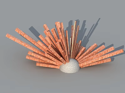 Side-Hinged Door Design Featuring Orange Radial Strips And White Base Structure 3d model