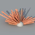 Side-Hinged Door Design Featuring Orange Radial Strips And White Base Structure