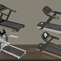Modern Treadmills With Digital Screens And Sleek Frames In Indoor Wooden Floor Setting