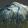 Scenic Snowy Mountain Landscape With Rocky Slopes And Lush Vegetation