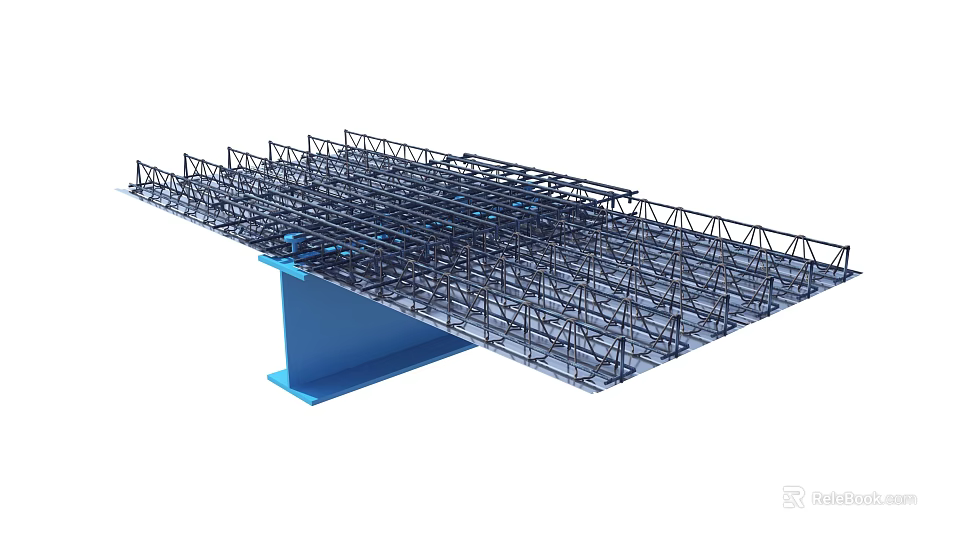 Construction Site Steel Framework Structure With Metal Beams And Support Columns 3d model 