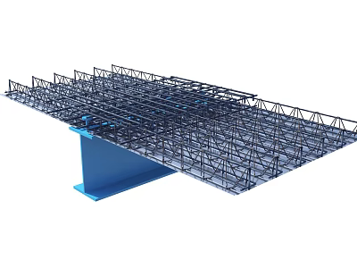 Construction Site Steel Framework Structure With Metal Beams And Support Columns 3d model