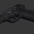 Black Modern Handgun Design With Ergonomic Grip Sleek Frame And Trigger 3d model