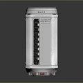 Cylindrical Electronic Device With Metal Casing Multiple Ports And Warning Label