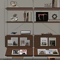 Modern Wooden Multi Tiered Bookcase With Books Magazines And Decorative Items