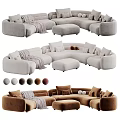 Comfortable Sectional Sofa With Decorative Pillows Cozy Throw Blanket And Matching Ottoman In Neutral Tones