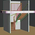 Wooden Staircase Model With White Walls Wooden Railing And Steps Design