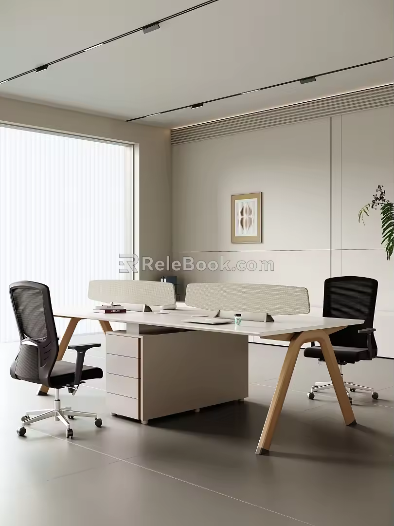 Desk Staff Table 3d model