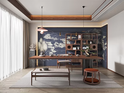 New Chinese Style Study 3d model