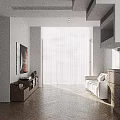 Open Plan Modern Living And Dining Space With Wood Furniture And Elegant Golden Decor Details