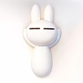 Cute White Rabbit Doll Featuring Long Ears And Round Body Design