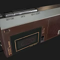 Vintage Brown And Silver Radio Cassette Player With Gold Logo And Control Knobs