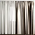 Luxurious Modern Curtains With Light Filtering And Solid Color Design 3d model