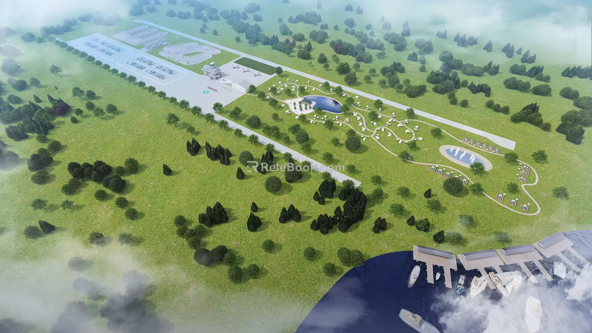 modern aerial view aerial view planning 3d model