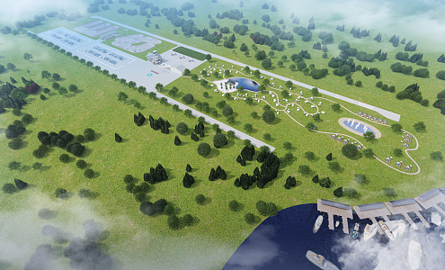 modern aerial view aerial view planning 3d model