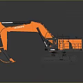 Hitachi Orange And Black Crawler Excavator With Large Bucket And Spacious Cab