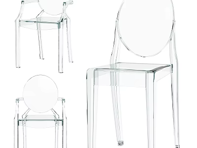 Transparent Single Chair Modern Design With Clear Acrylic Material And Ergonomic Structure 3d model