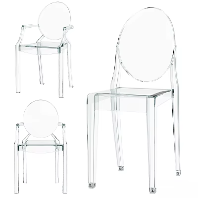 Transparent Single Chair Modern Design With Clear Acrylic Material And Ergonomic Structure 3d model