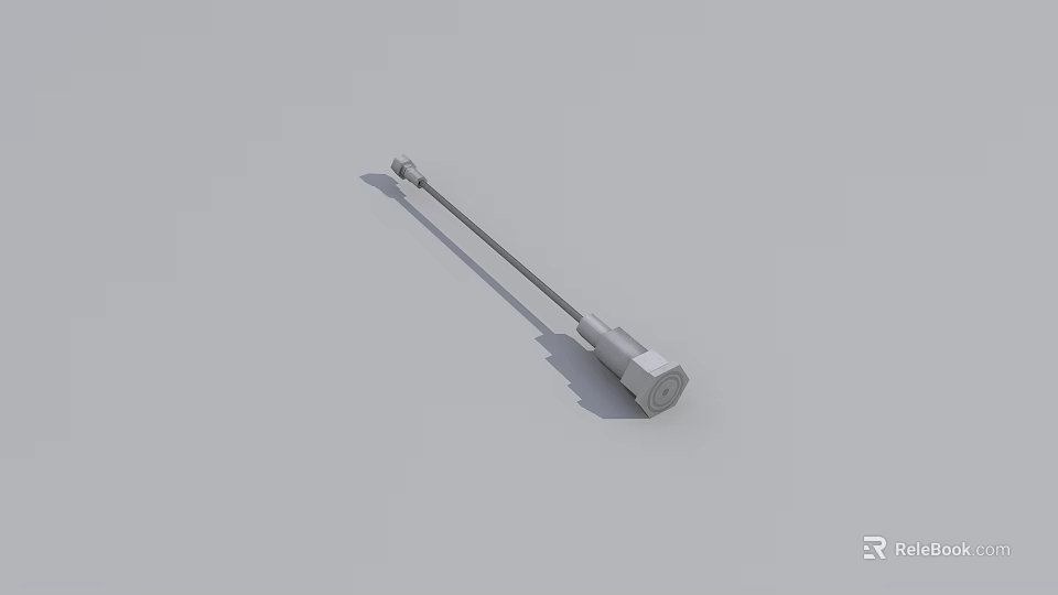 Durable Steel Hardware Tool Featuring Long Shank And Hexagonal Head Design 3d model 