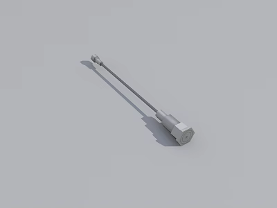 Durable Steel Hardware Tool Featuring Long Shank And Hexagonal Head Design 3d model