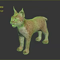 Realistic Orange And White Lynx Standing On Dark Background With Detailed Fur