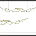 Modern Artistic Crystal Chandelier With Leaf Shaped Hanging Elements Design 3d model