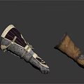Ancient Weapon Decorative Gauntlet With Metal Accents And Leather Combat Glove