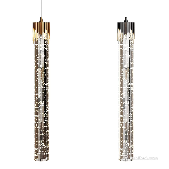 Modern Crystal Ceiling Lights With Decorative Design In Gold And Silver Finish 3d model 