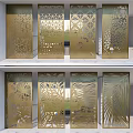 Golden Laser Cut Room Dividers With Floral And Palm Leaf Patterns For Modern Interiors