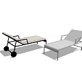 Modern Lounge Chair With Metal Frame Adjustable Backrest Wheels And Comfortable Design