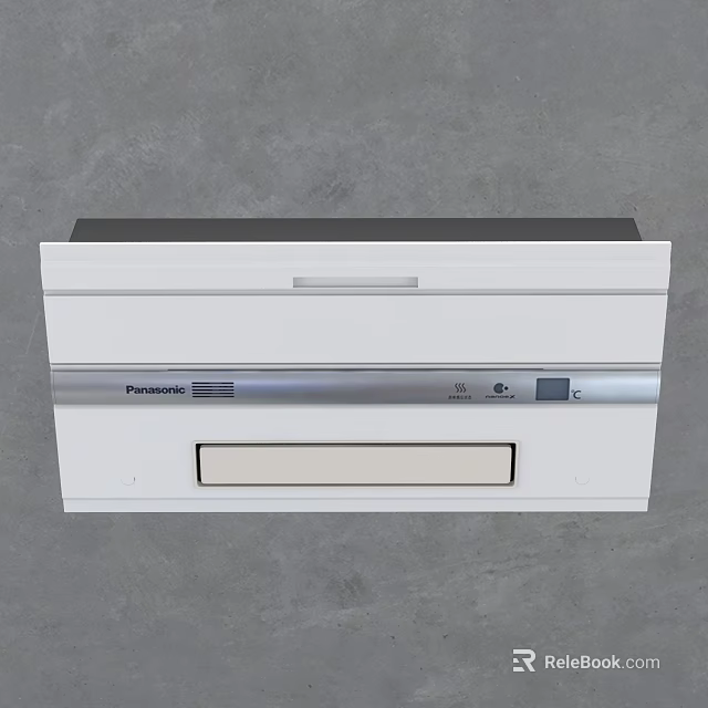 Panasonic White Wall Mounted Air Conditioner Unit With Digital Display And Control Panel 3d model