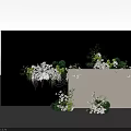 Elegant Floral Installation with White Flowers Green Foliage Hanging Design and Mirror Reflections