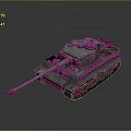Historical Military Tank 3D Model With Detailed Turret Metal Tracks And Long Barrel