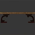 Traditional Dark Wood Bench With Intricate Carved Patterns And Decorative Legs
