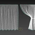 Red Curtains With Straight Panel And Tied Draped Design For Home Decor