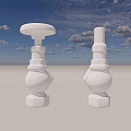 Two Shiny Chrome Water Taps With Polished Metal Finish And Durable Design