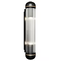 Modern Vertical Ribbed Glass Wall Lamp With Black Frame And Soft Light 3d model
