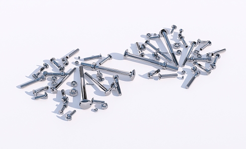 Various metal screw combinations 3d model