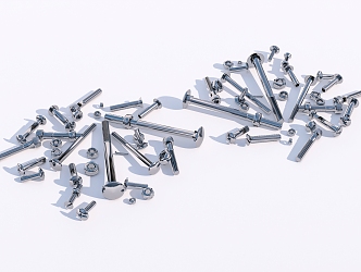 Various metal screw combinations 3d model