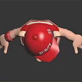 Cartoon Boy Character Wearing Red D-Boy Cap Red White Striped Shirt And Blue Pants
