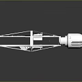 Space Exploration Equipment 3D Model of Cosmic Aerospace Structure with Metal Framework and Thruster System