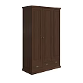 Dark Brown Wooden Wardrobe With Multiple Doors And Drawers Simple Design