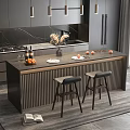 Modern Bar Chair Combination Open 3d model